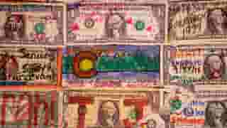dollar bill wall