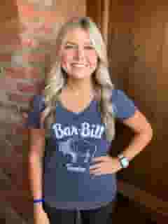 WOMEN'S BLUE BUFFALO V-NECK T-SHIRT