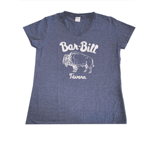 WOMEN'S BLUE BUFFALO V-NECK T-SHIRT