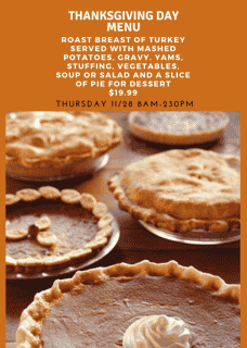 Thanksgiving menu