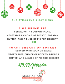 Christmas Day menu