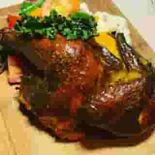 fire-roasted chicken dinner *for 4 people