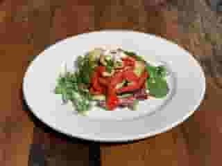 stacked smoked portabella
