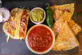 tacos and quesadilla