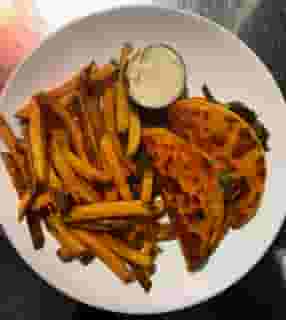 Barbcoa tacos and Fries