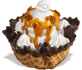 Turtle Waffle Bowl Sundae