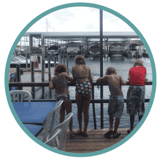 kids on boat