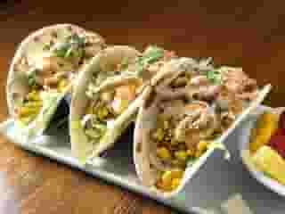 Elote Shrimp Tacos