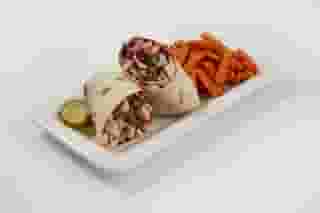 wrap and sweet potato fries