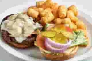 mushroom burger at the breakfast joynt
