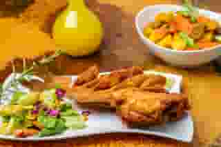 22. Whole Fried Fish with Salad