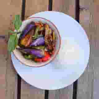 Eggplant with Sweet Basil