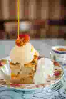 Peach & White Chocolate Bread Pudding