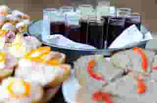 wine and sandwiches