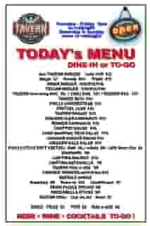 TODAYS TO-GO MENU • BEER & WINE ALSO AVAILABLE TO-GO!