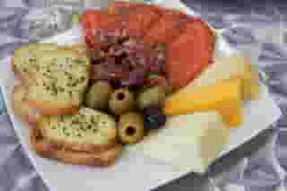 sausage bread olives and cheese