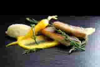 Pan-roasted seabass on yellow carrot puree