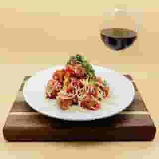 pasta and wine