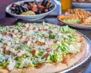 Grilled Chicken Caesar Salad Pizza