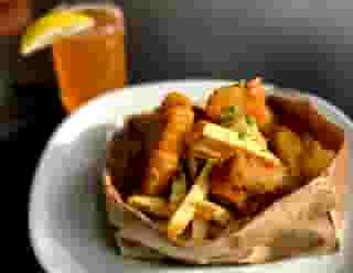 Fresh Mahi Mahi Fish 'n Chips w/ Hand Cut French Fries & Creole Tarter Sauce Happy Weekdays