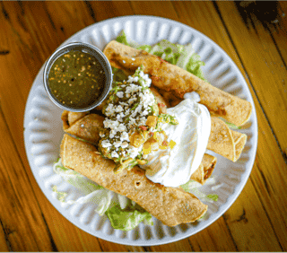 Four Smoked Chicken Flautas