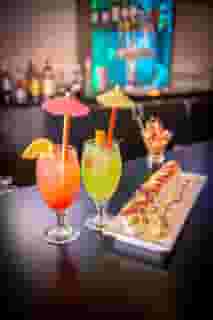 sushi and drinks