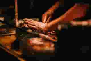 cutting meat