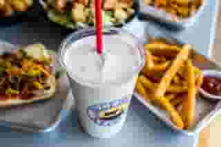 Milkshake, fries and a moon dog