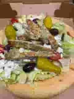 Salad on a pizza crust