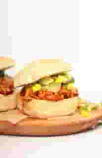 "Mofongo" Plantain & Jackfruit Burger topped with Tropical Salsa