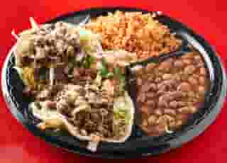 chicken, tri-tip, cc's meat or pork tacos