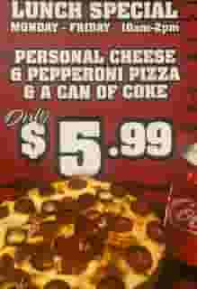 Personal Cheese and Pepperoni & a Can of Pop!!