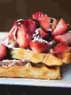 Waffles with berries