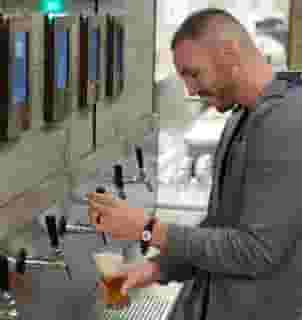 pouring a beer