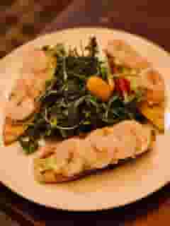 Avocado Toast & Poached Shrimp