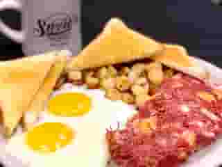 Hash and eggs
