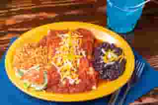 Spinach, Mushroom, Cream Cheese Enchiladas