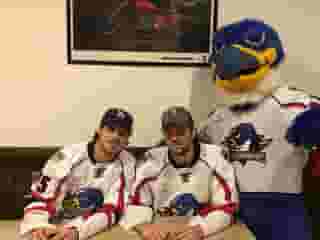 players and mascot