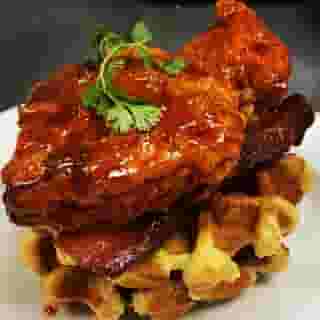 Korean Fried Chicken & White Cheddar Waffles