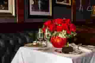 Valentine's Day flowers and dessert