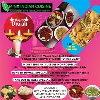 Mintt Indian Cuisine Monroeville, PA South, North & IndoChinese in