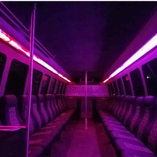 White bus interior