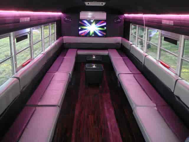 Black bus interior