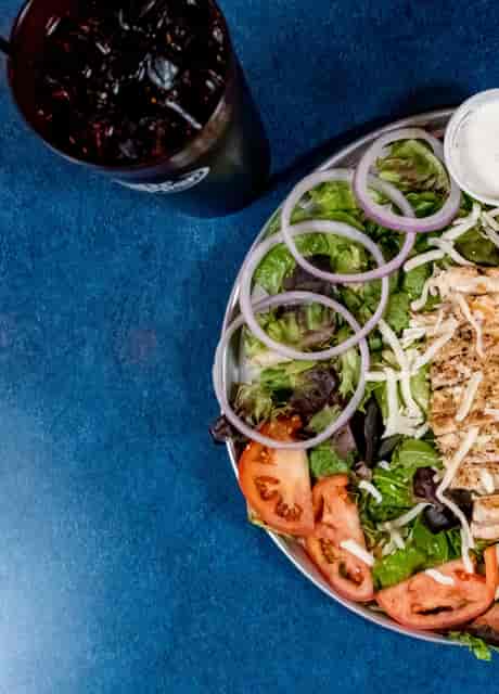 Salad and coke