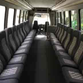 White bus interior