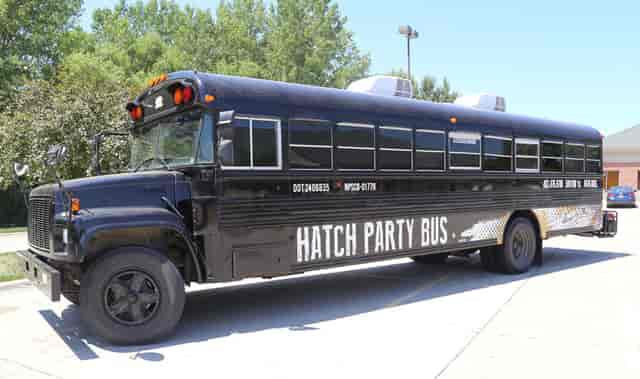 Black bus exterior
