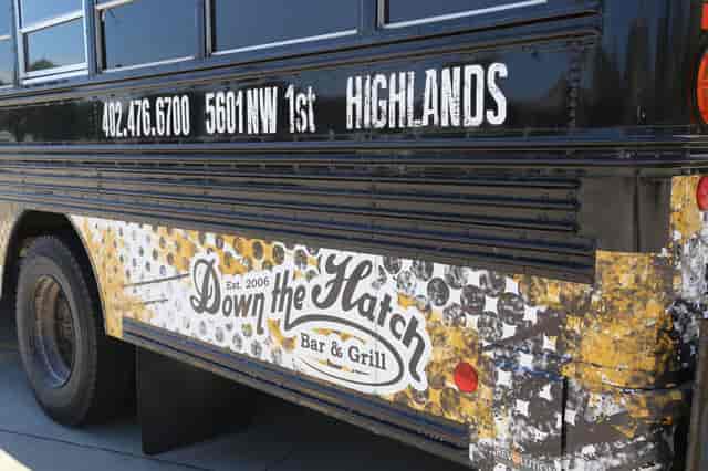 Black bus exterior