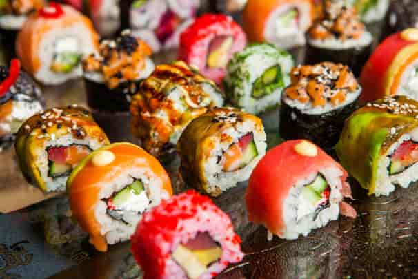 variety of sushi