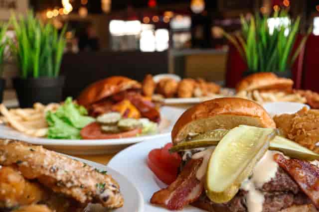 overhead shot on burgers