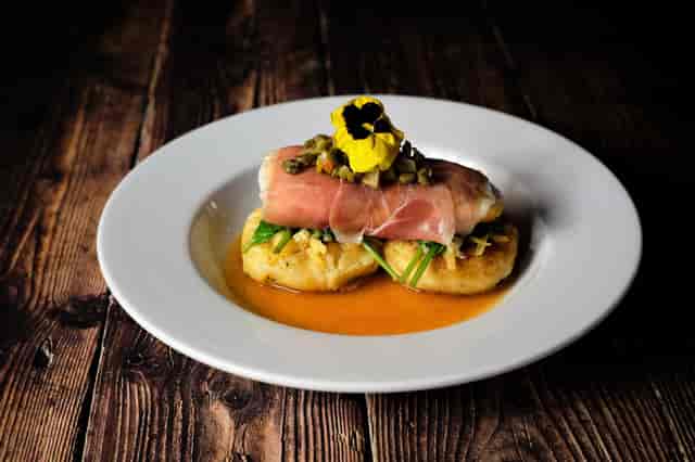 Prosciutto-Wrapped Halibut Entree